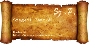 Szegedi Paszkál névjegykártya